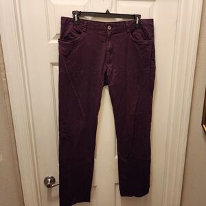Calvin Klein plum cotton blend mens pants